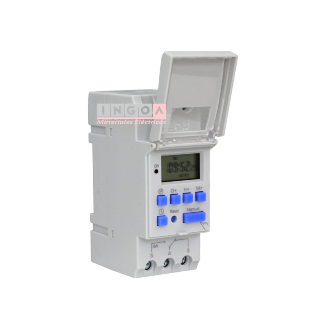 Timer Interruptor Digital 16A 220V con Reserva de Func. de 360 Hrs - CNC2