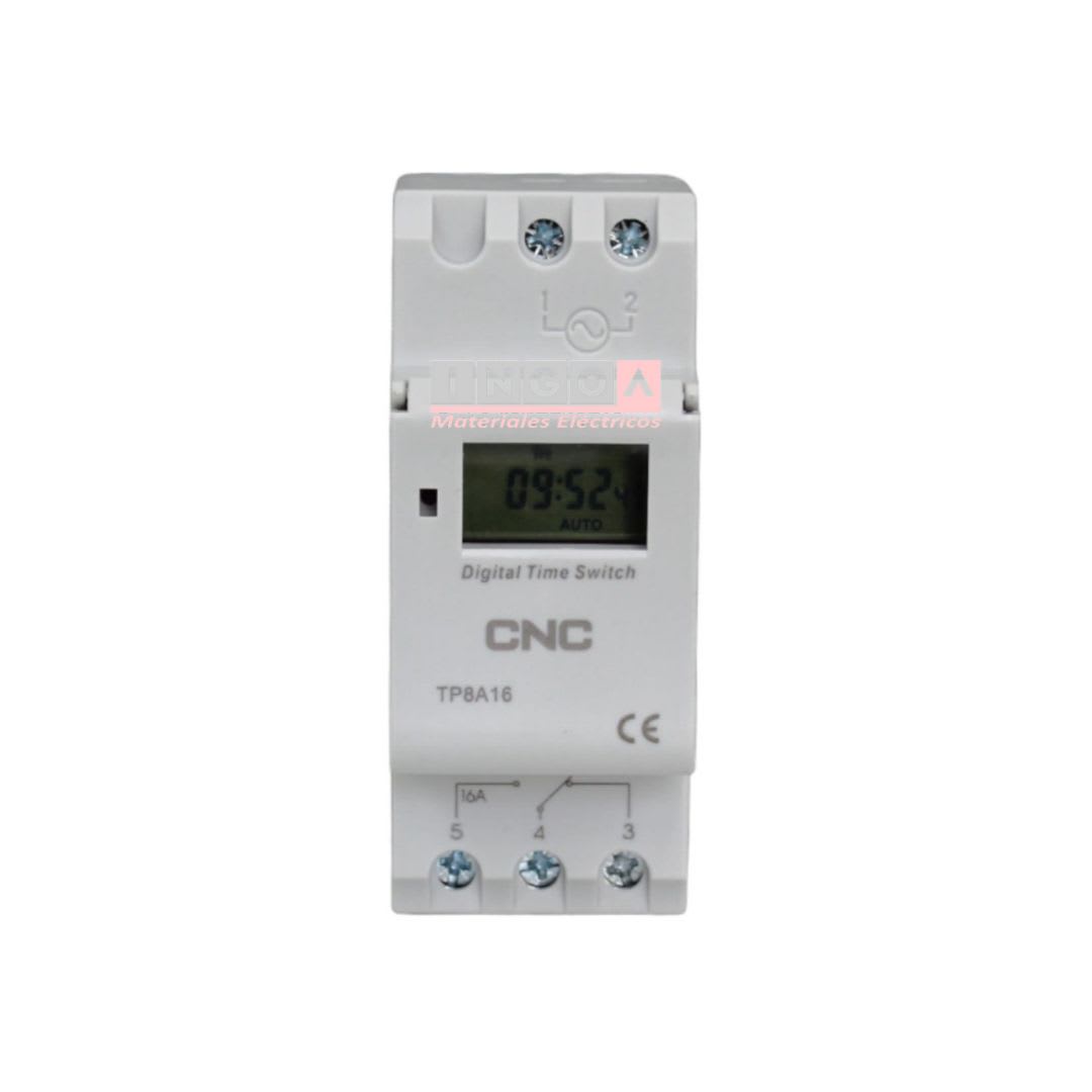 Timer Interruptor Digital 16A 220V con Reserva de Func. de 360 Hrs - CNC3