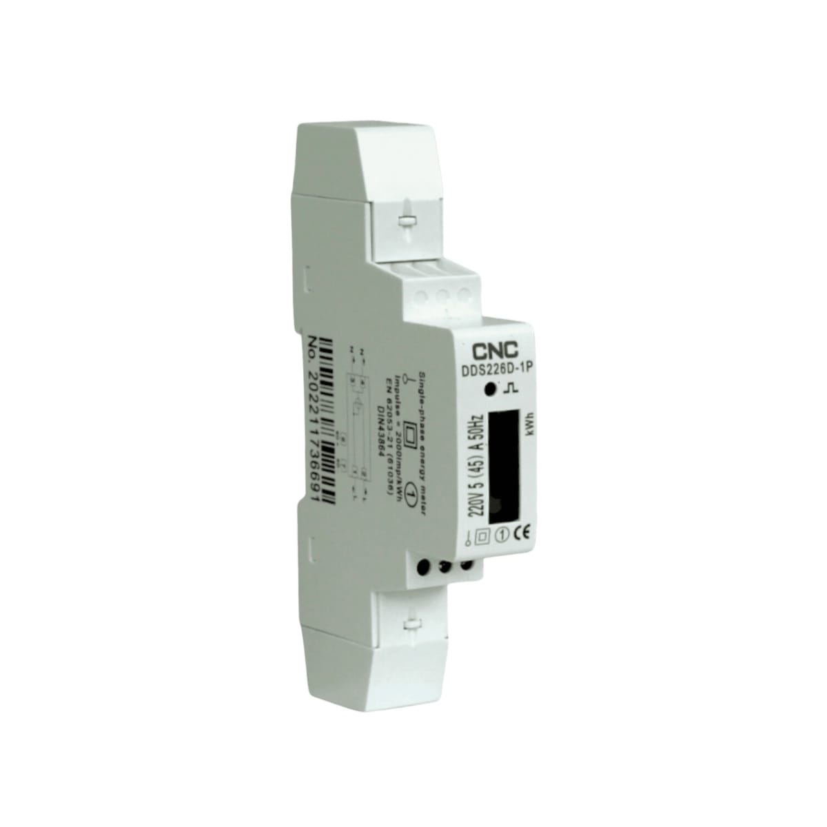 Remarcador Monofasico Digital a Riel Din 45A 1 puesto CNC 0