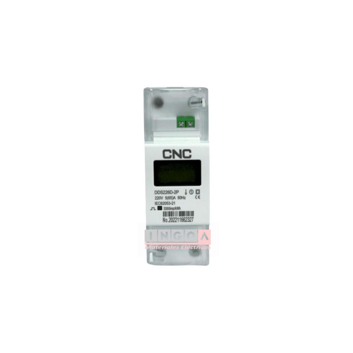Remarcador Monofasico Digital a Riel Din 65A DDS226D-2P - CNC - Vista 2