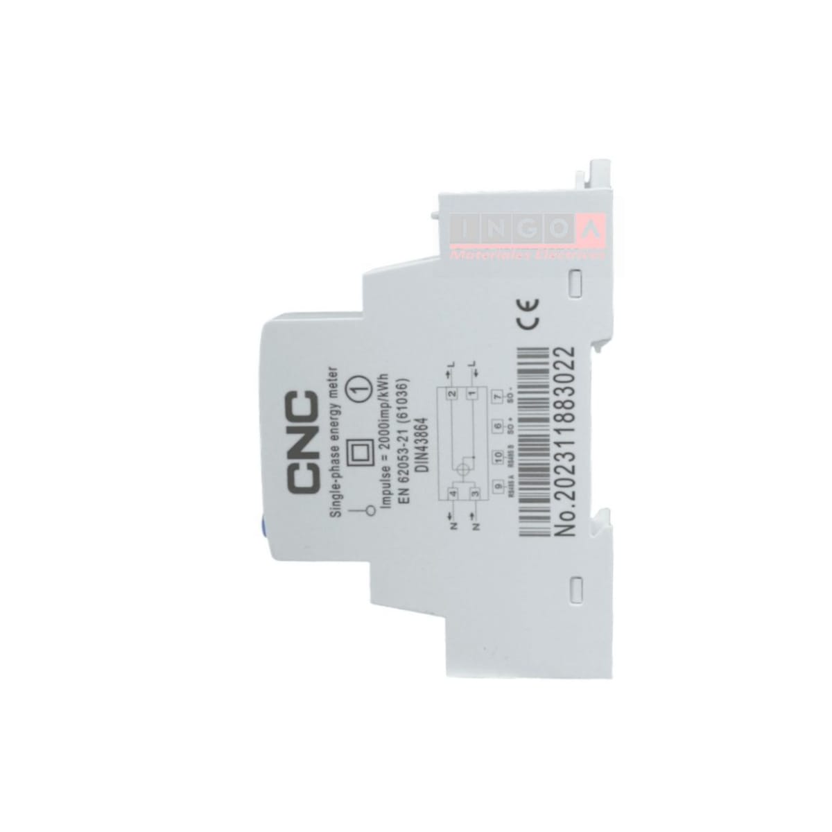 Remarcador Monofasico Digital a Riel Din 100A DDS226D-4P CNC - Vista 3