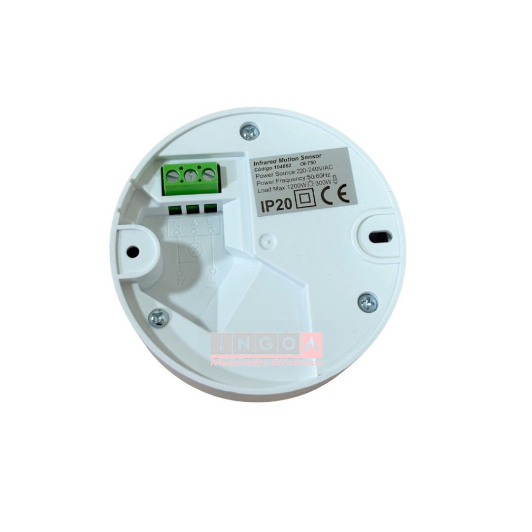 Sensor de Movimiento 360° Sobrepuesto Infrarrojo 10seg-15min IP20 - Vista 3