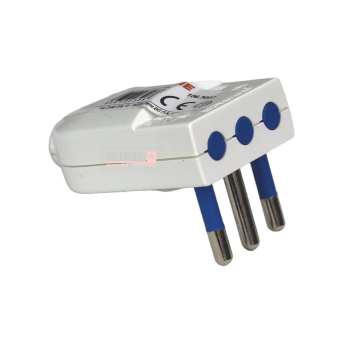 Enchufe Macho Volante Convertible 2P+T 10A 250V Dom. Blanco - Scame - Vista 6