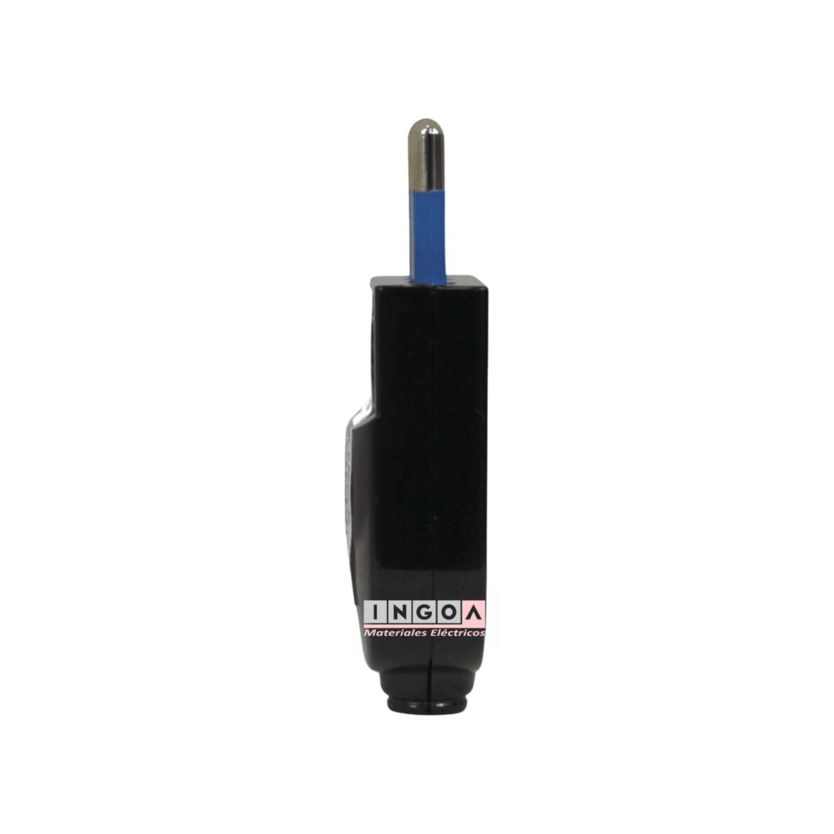Enchufe Macho Volante Convertible 2P+T 10A 250V Dom. Negro - Scame - Vista 3