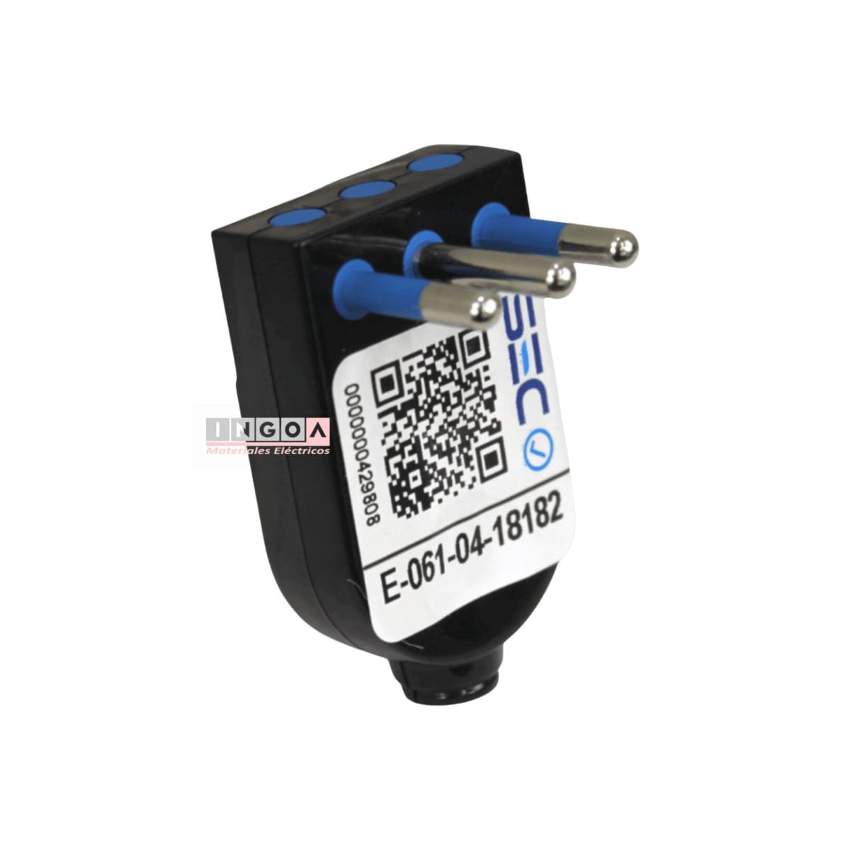 Enchufe Macho Volante Convertible 2P+T 10A 250V Dom. Negro - Scame - Vista 7