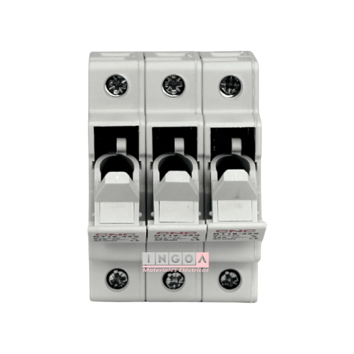 Portafusible 3P 10x38mm 3x32A, 500V S/Fusible - CNC - Vista 3
