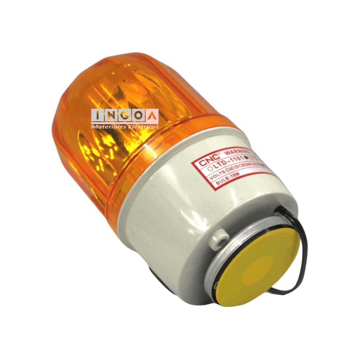 Baliza Amarilla Giratoria con Sirena e Imantada 220V LTD-1101J - CNC2