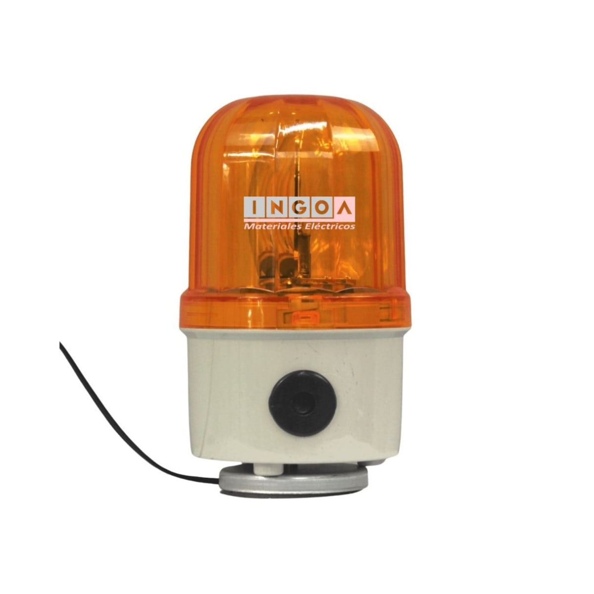 Baliza Amarilla Giratoria con Sirena e Imantada 220V LTD-1101J - CNC3