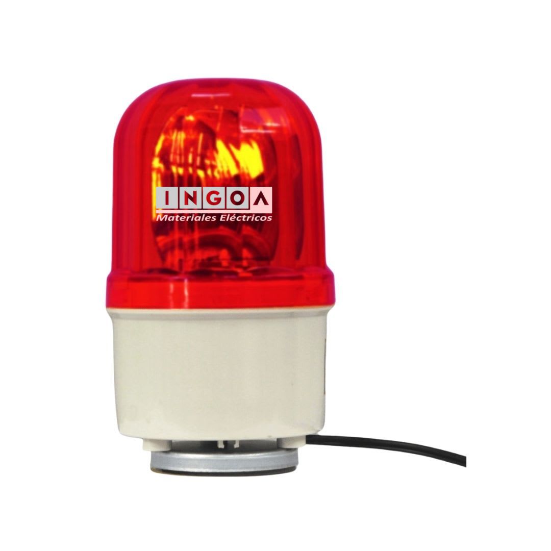 Baliza Roja Giratoria con Sirena e Imantada 12Vac LTD-1101J - CNC3