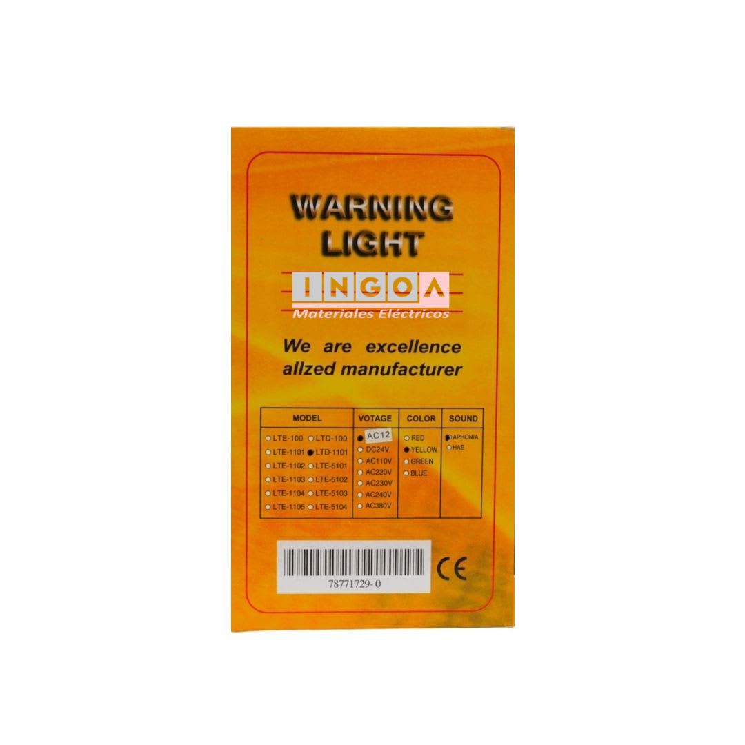 Baliza Amarilla Giratoria e Imantada 12Vac LTD-1101 - CNC7