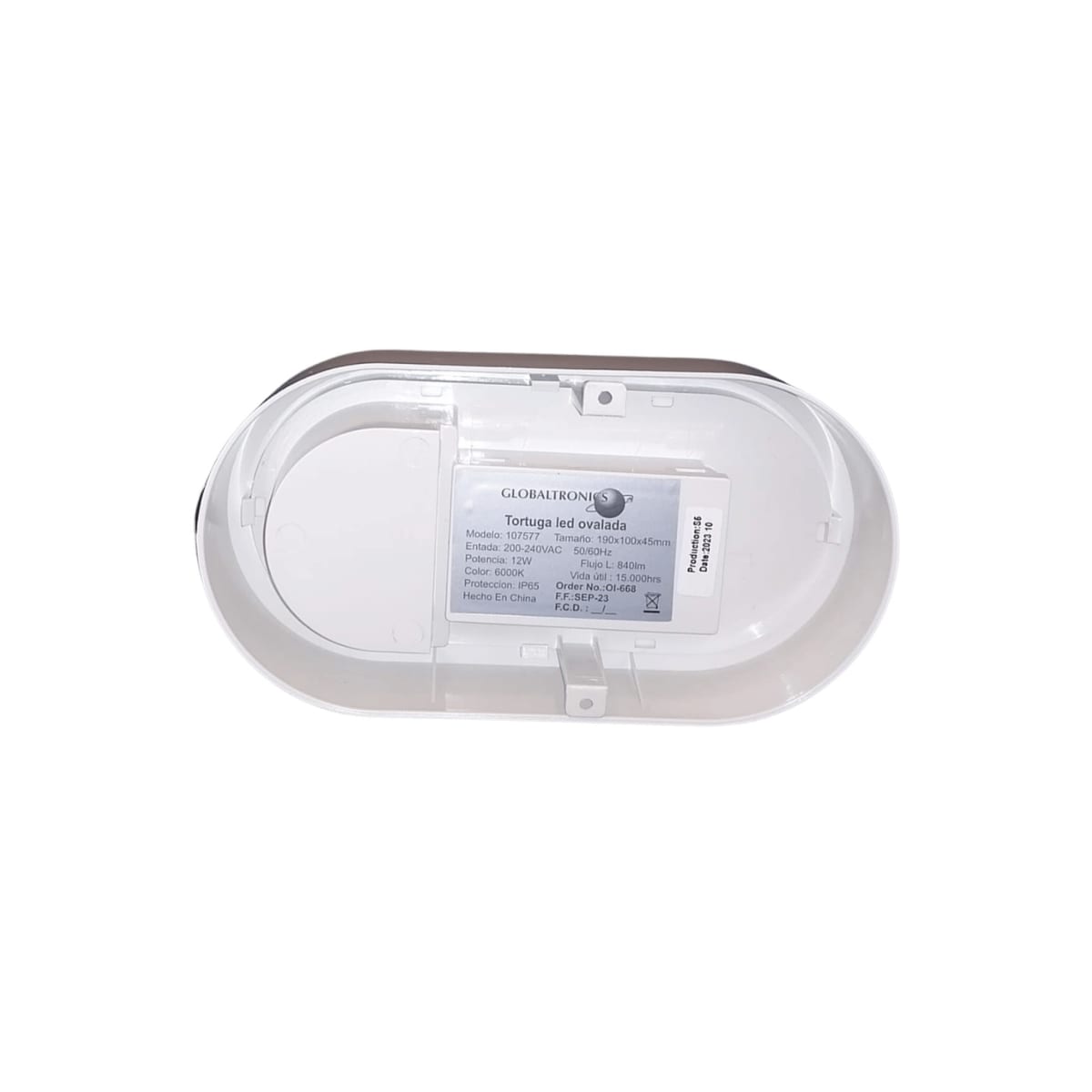 Foco Tortuga Led Ovalada 190x100x45 12W 6.500K 840LM IP65 - Globaltronics - Vista 5