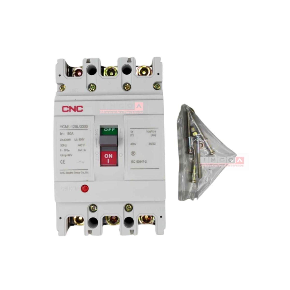 Interruptor Automatico Caja Moldeada 3x80A 35KA CNC - Vista 3