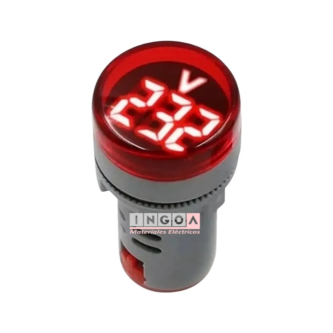 Luz Piloto Led Roja con Voltimetro 50-500VAC 22mm CNC2