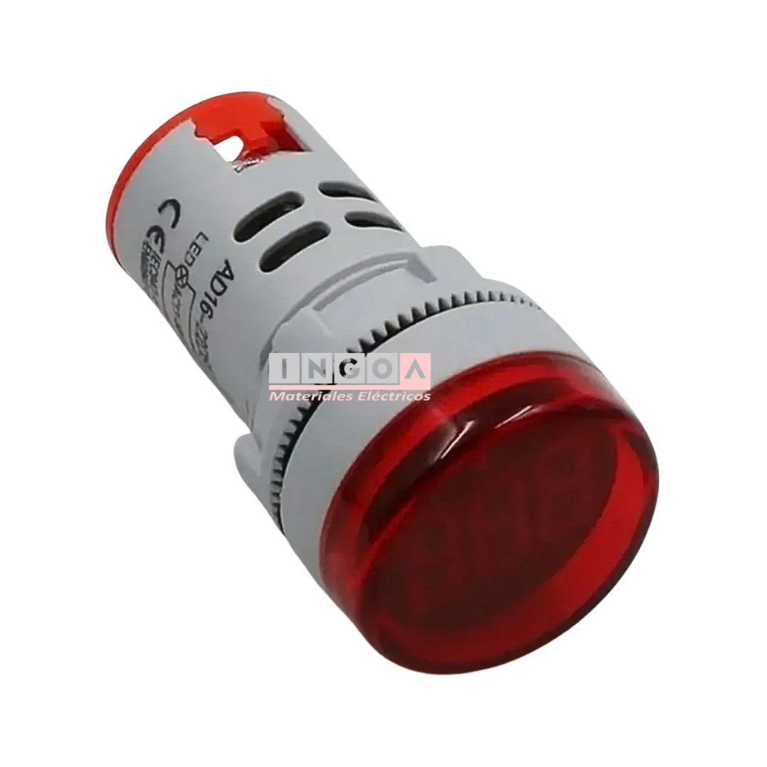 Luz Piloto Led Roja con Voltimetro 50-500VAC 22mm CNC4