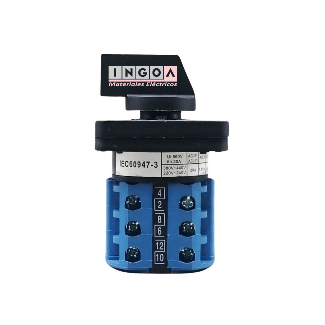 Selector 3 Posiciones Tipo Pacco 20A3