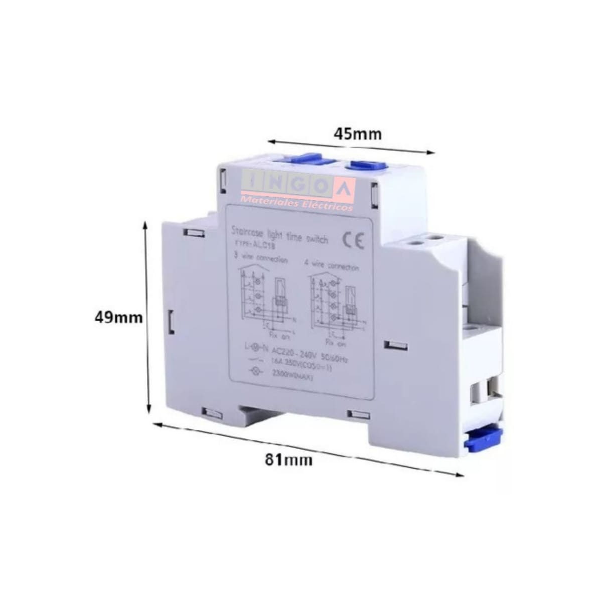 Rele Iluminacion Escala Pasillo 0.5-20MIN 16A 250V 1NO5