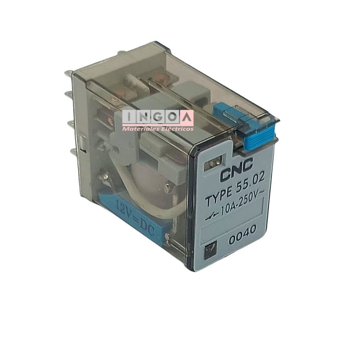 Mini Rele Octal 8Pines Bobina 12Vdc 2NC + 2NO - Vista 2