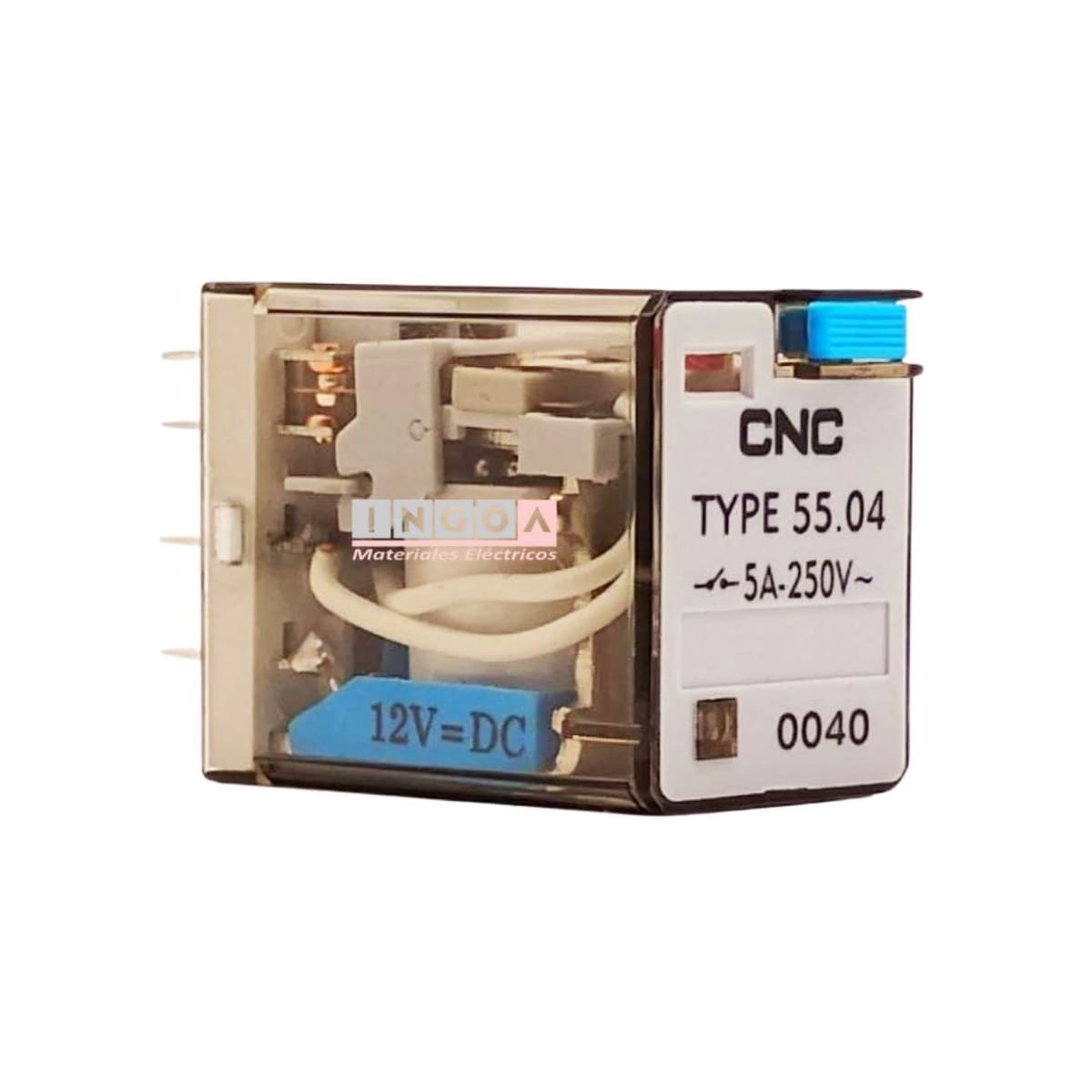 Mini Rele 14Pines Bobina 12Vdc 4NC + 4NO - Vista 5
