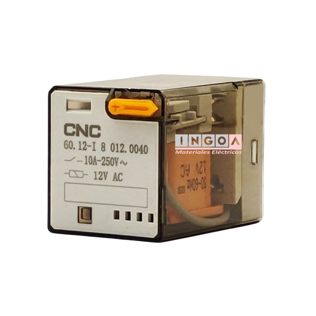 Rele Octal 8Pines Bobina 12Vac 2NC + 2NO - Vista 2