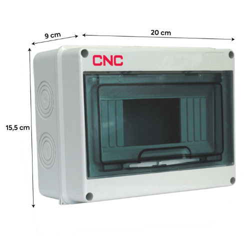 Tablero Exterior Sobrepuesto PVC IP65 8 Polos - CNC - Vista 3