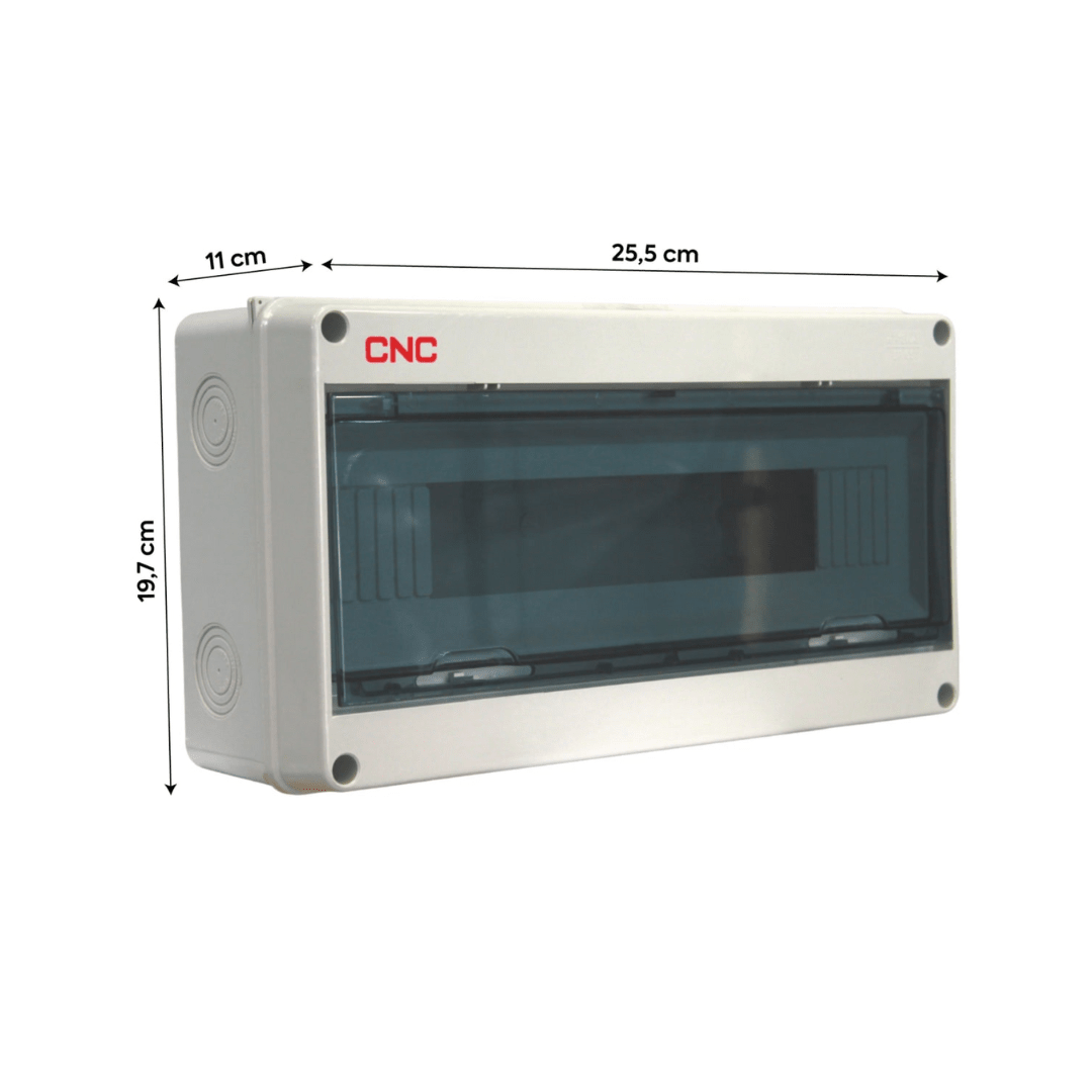 Tablero Exterior Sobrepuesto PVC IP65 12 Polos - CNC - Vista 4