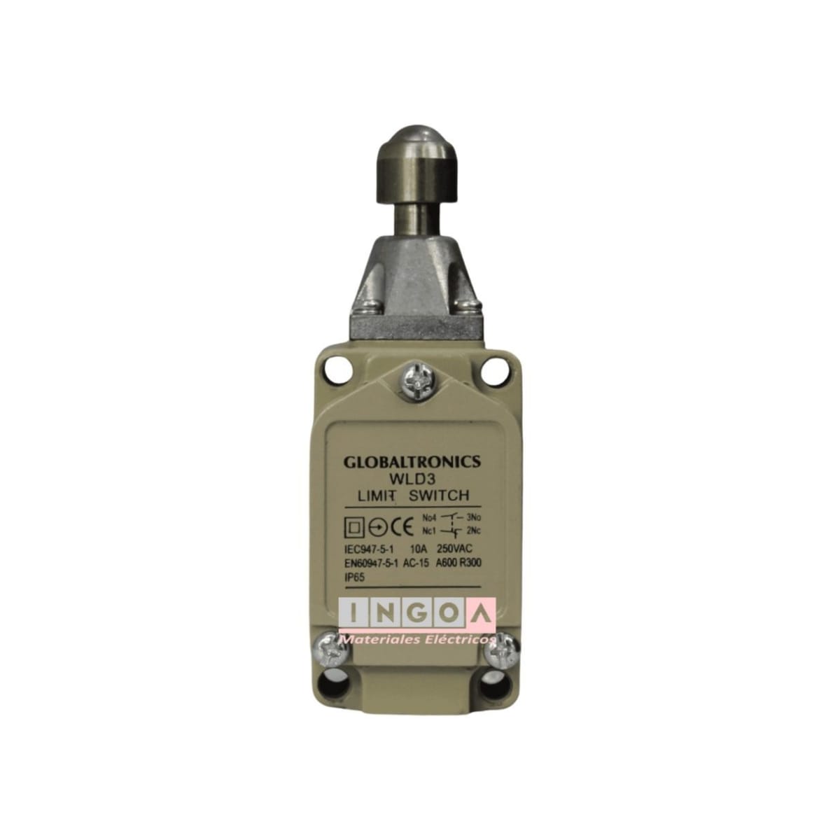 Final de Carrera WLD3 Limit Switch Con Piston Bola 10A 1NO+1NC IP65 - Vista 2