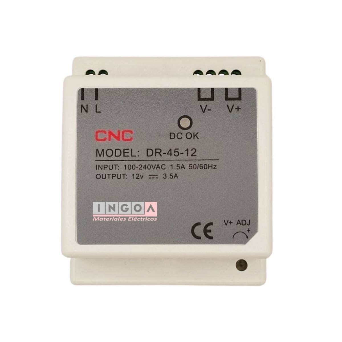 Fuente de Poder a Riel Din 45W 12Vdc 3.5A - CNC - Vista 2