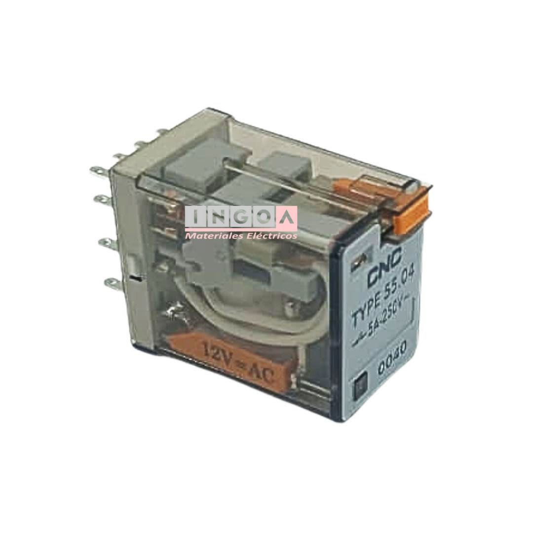 Mini Rele 14Pines Bobina 12Vac 4NC + 4NO - Vista 3