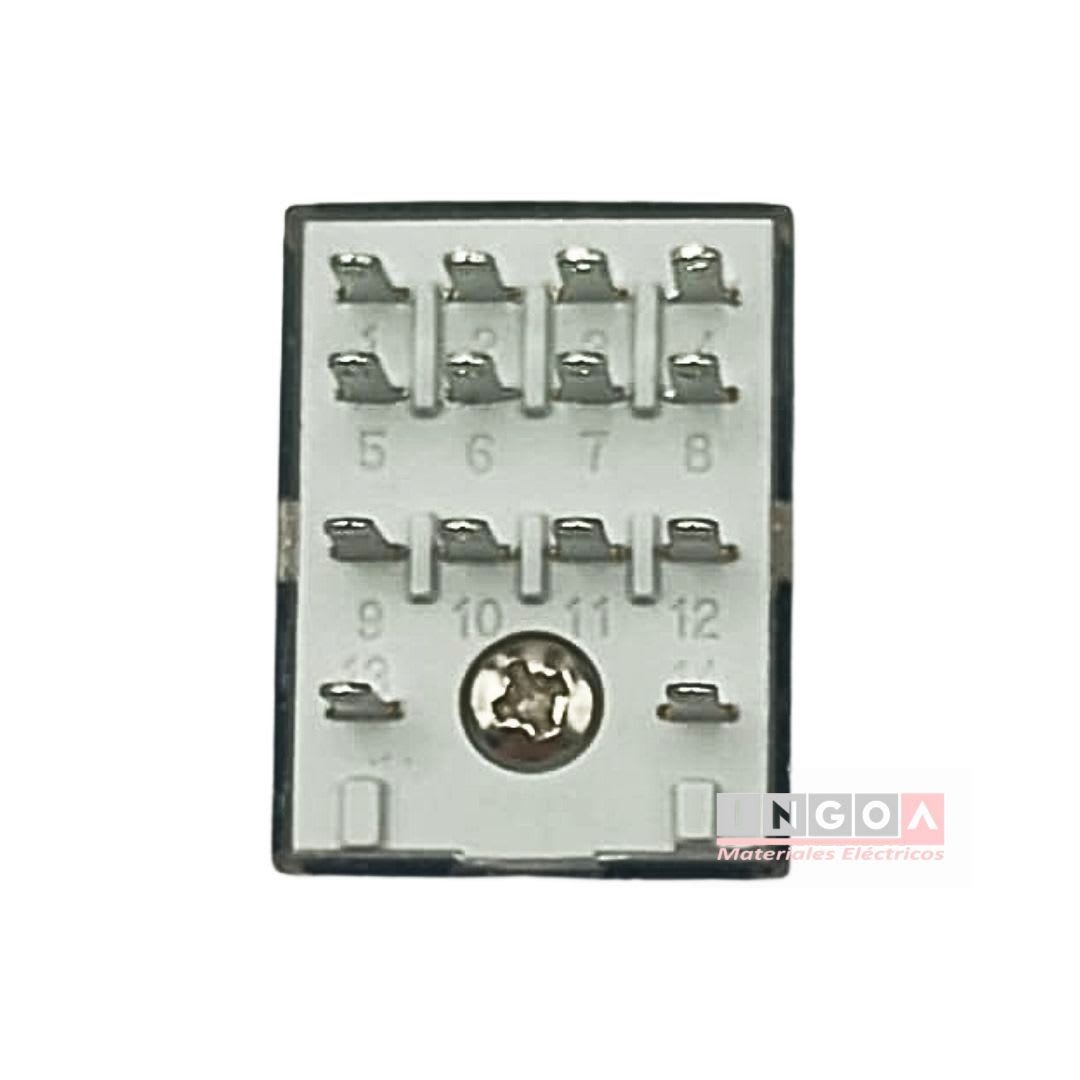 Mini Rele 14Pines Bobina 12Vac 4NC + 4NO - Vista 5