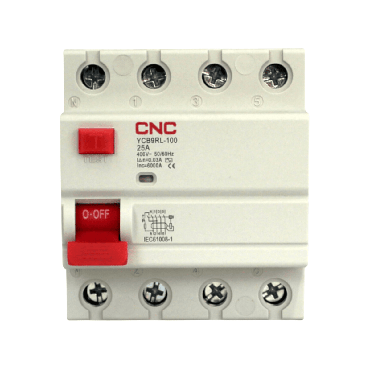 Int. Diferencial CNC 4x25A 30mA Clase AC - Vista 2
