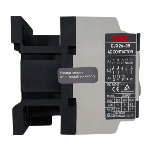 Contactor Trifasico 9A 1NO+1NC Bobina 220V CNC - CJX2s - Vista 3