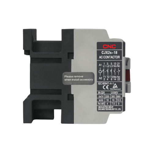Contactor Trifasico 18A 1NO+1NC Bobina 220V CNC - CJX2s - Vista 3