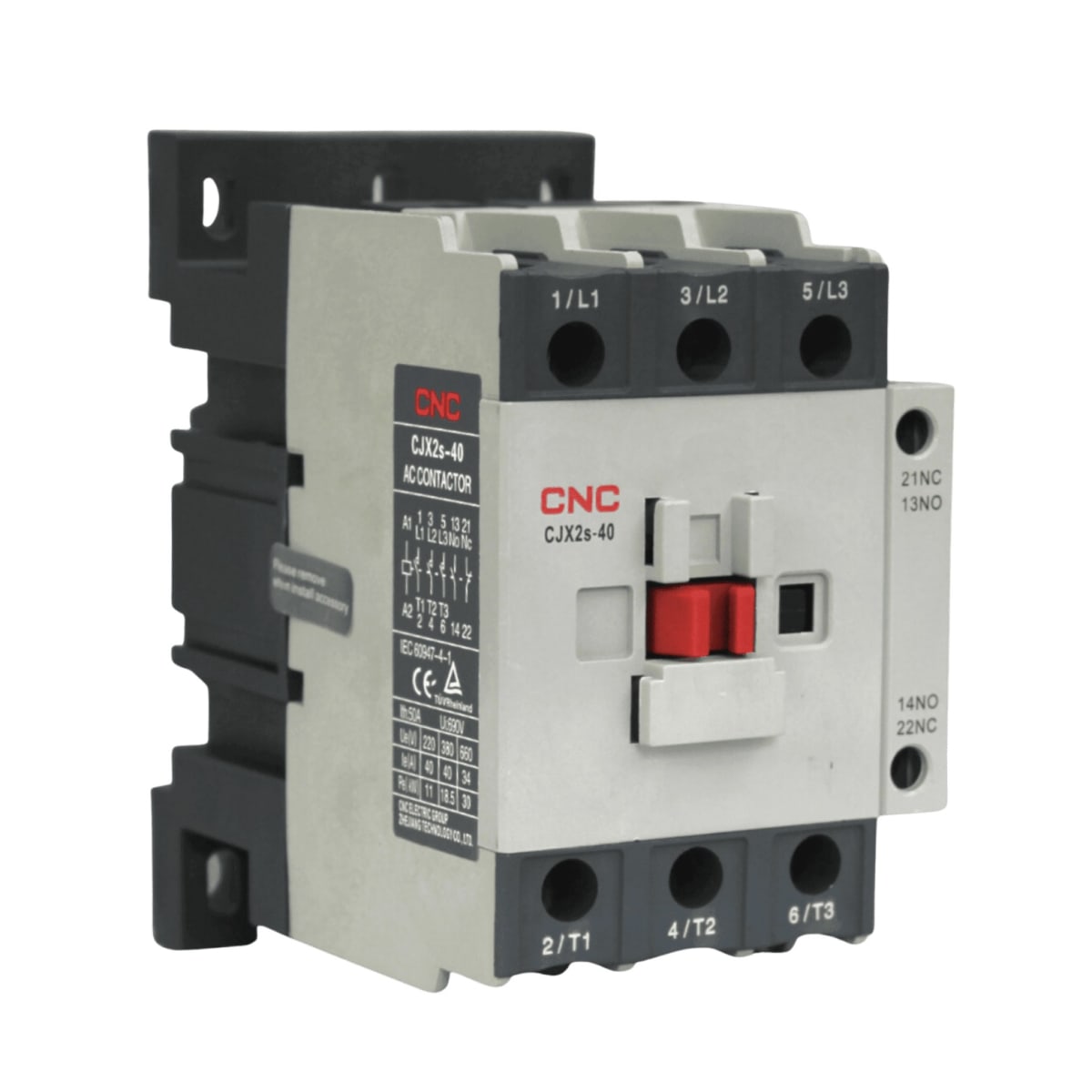 Contactor Trifasico 40A 1NO+1NC Bobina 220V CNC - CJX2s 0