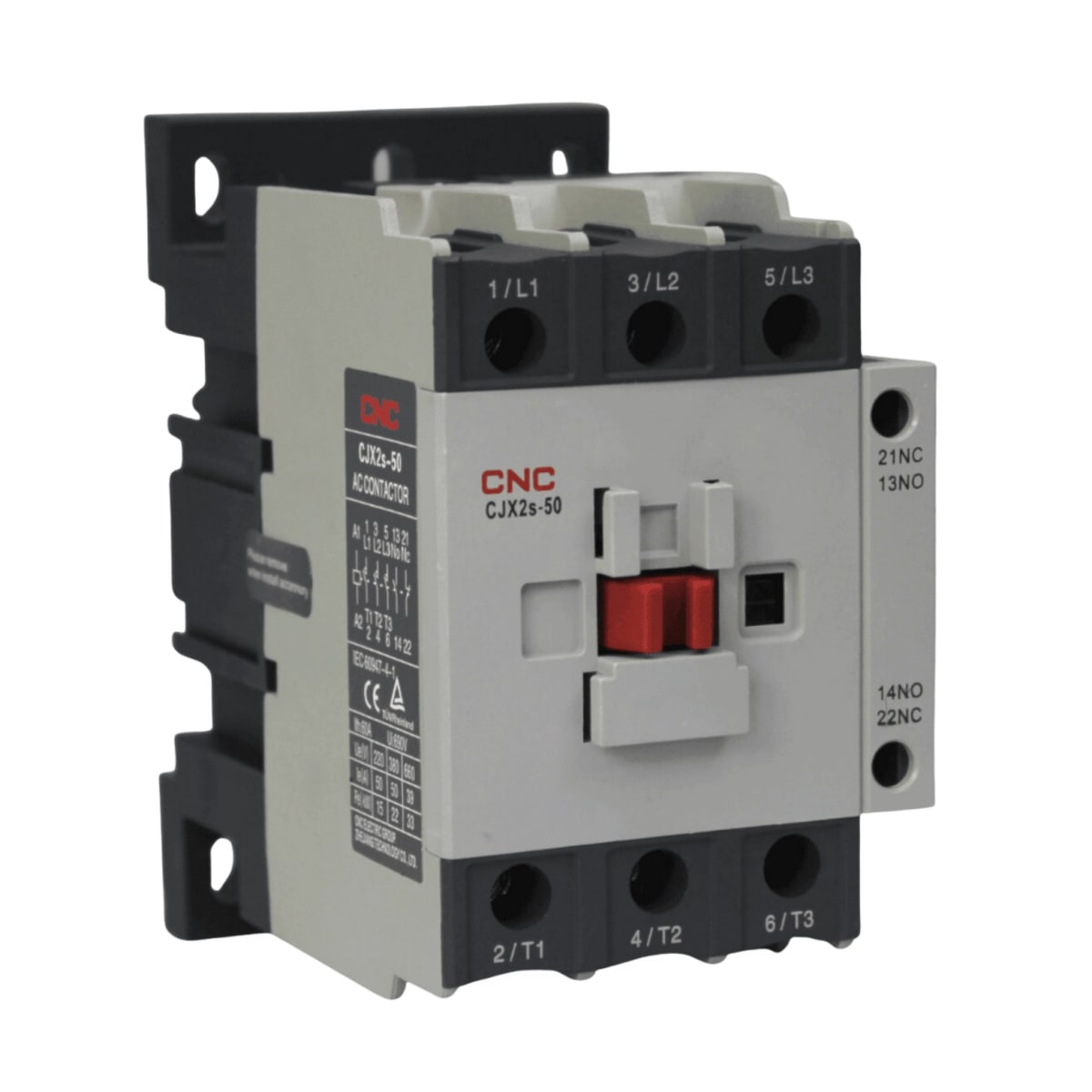 Contactor Trifasico 50A 1NO+1NC Bobina 220V CNC - CJX2s 0