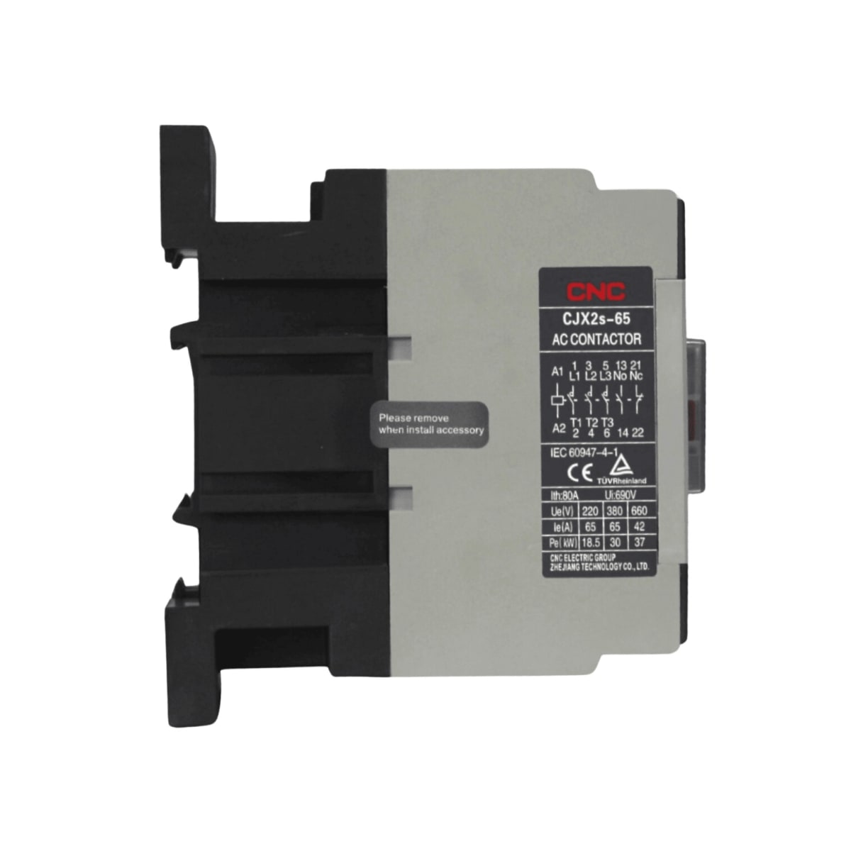 Contactor Trifasico 65A 1NO+1NC Bobina 220V CNC - CJX2s - Vista 3