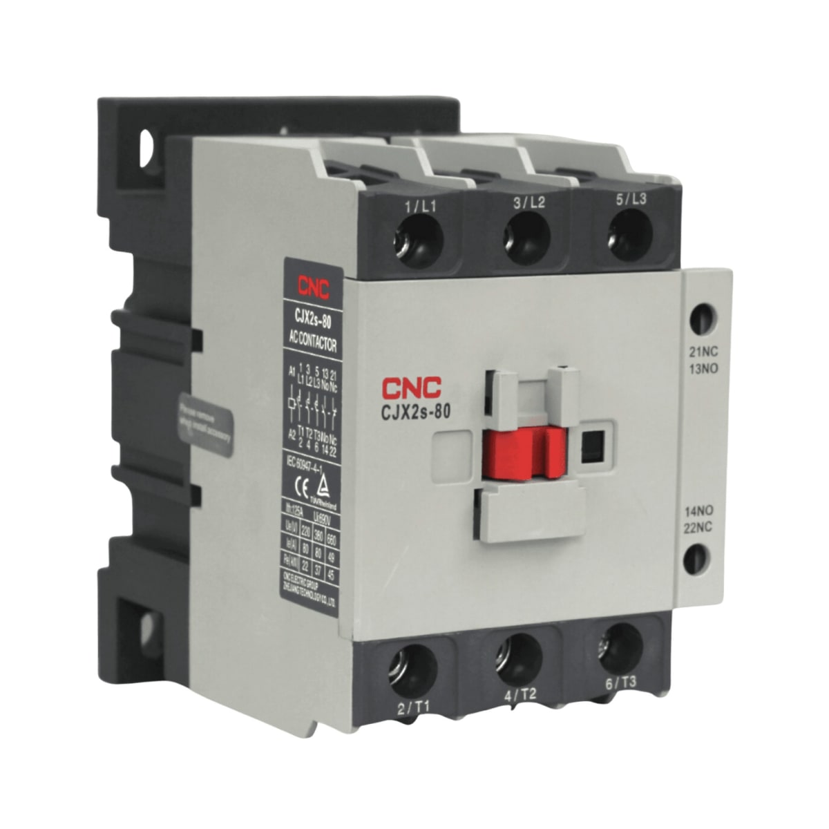 Contactor Trifasico 80A 1NO+1NC Bobina 220V CNC - CJX2s 0