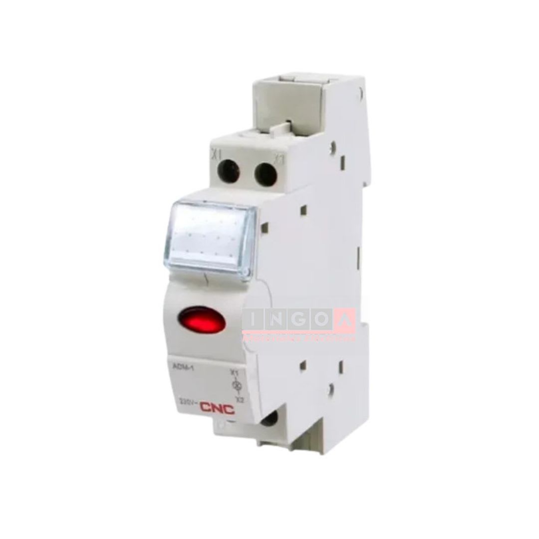 Luz Piloto Riel Din Rojo 220VAC IP20 - CNC - Vista 2