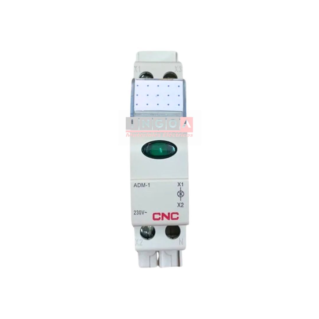 Luz Piloto Riel Din verde 220VAC IP20 - CNC - Vista 2