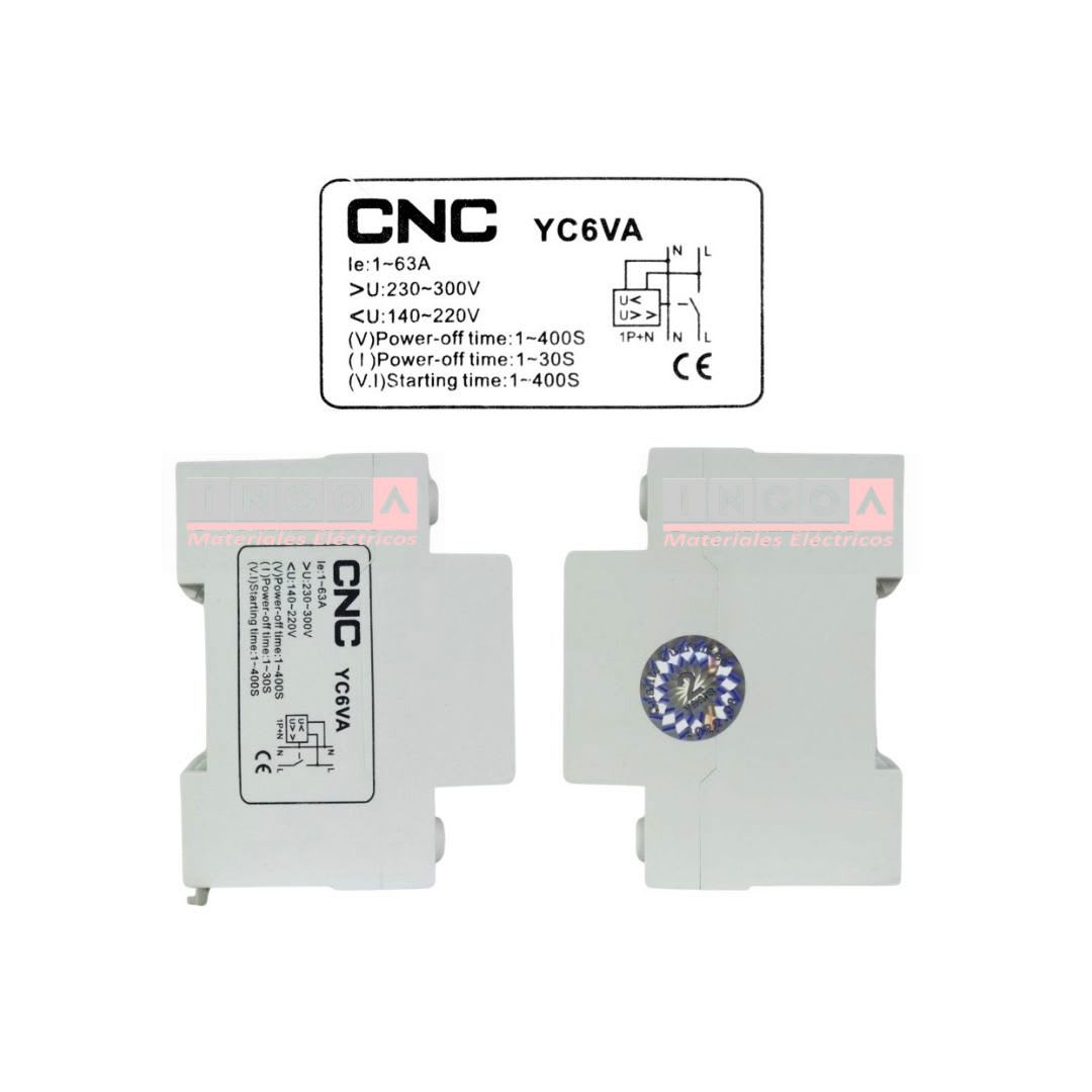 Rele Protector de Voltaje y Corriente Monofasico 63A - CNC4