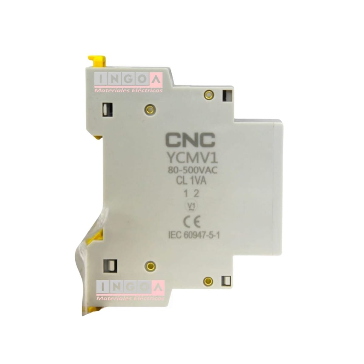 Luz Piloto Voltimetro Riel DIN Monofasico 80-500VAC YCMV1 CNC - Vista 2