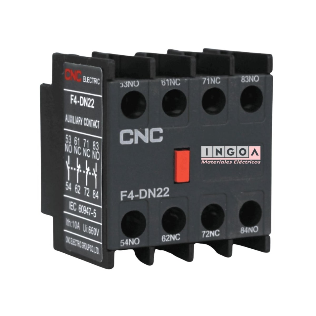 Contacto Auxiliar Frontal para Contactor 1NO+1NC - CNC - Vista 7