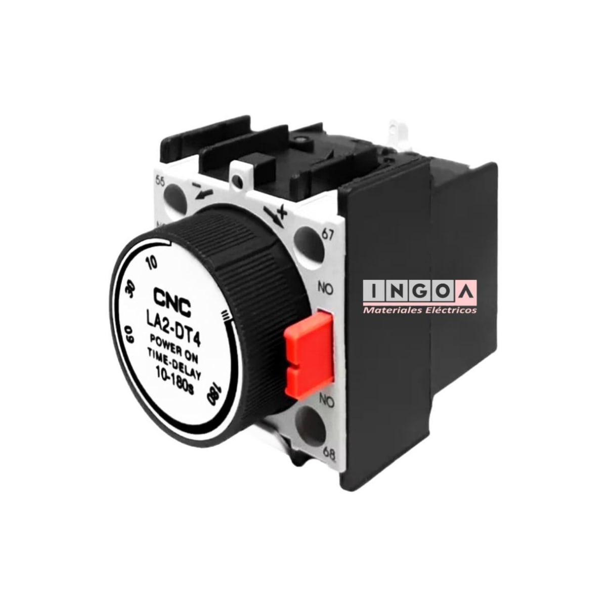 Temporizador Frontal p/Contactor On Delay LA2-DT4 10-180seg 1NO+1NC - Vista 3