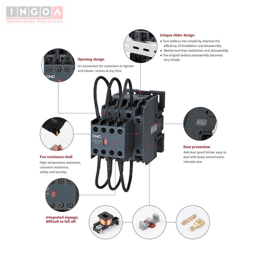 Contactor CJ19i 43A 20kVAR Bobina 220V CNC6