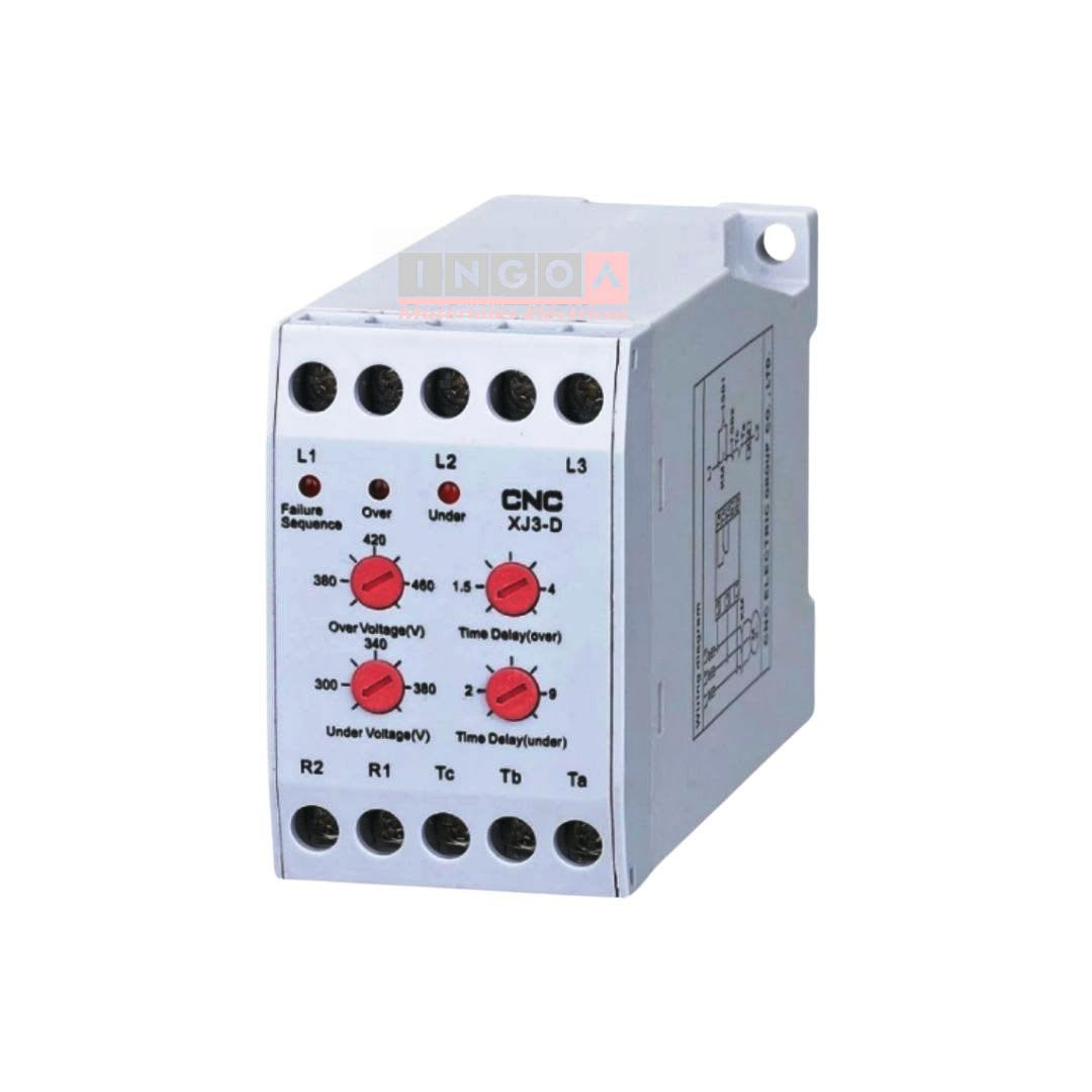 Rele de Asimetria Monitor de Voltaje Trifasico 1NO + 1NC XJ3-D - CNC - Vista 2