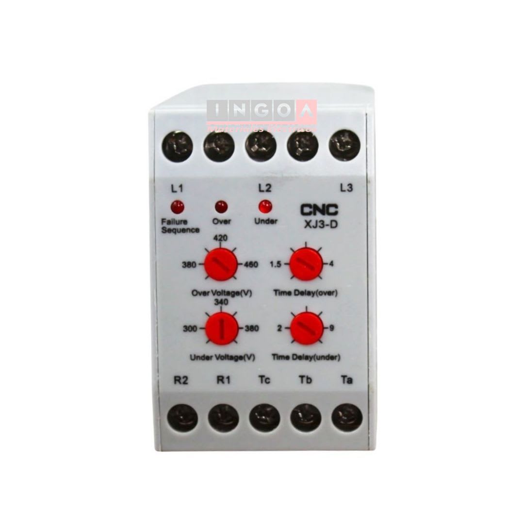 Rele de Asimetria Monitor de Voltaje Trifasico 1NO + 1NC XJ3-D - CNC - Vista 3