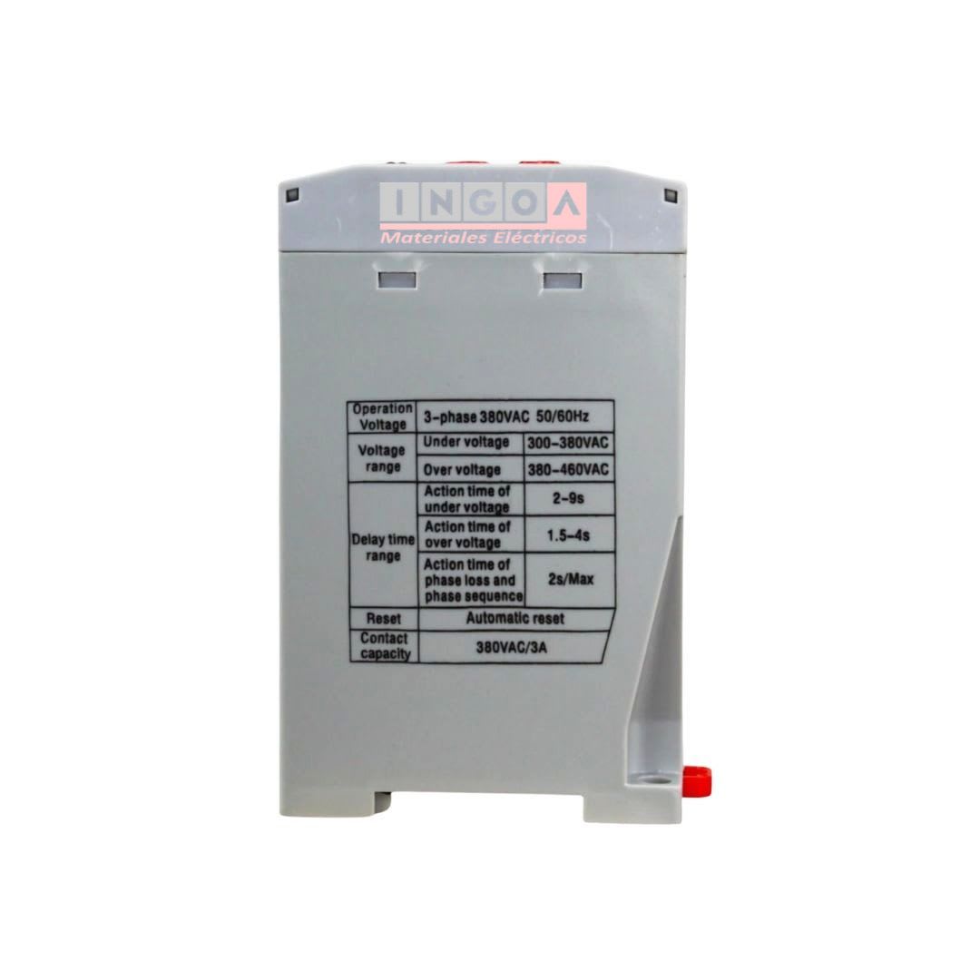Rele de Asimetria Monitor de Voltaje Trifasico 1NO + 1NC XJ3-D - CNC - Vista 5