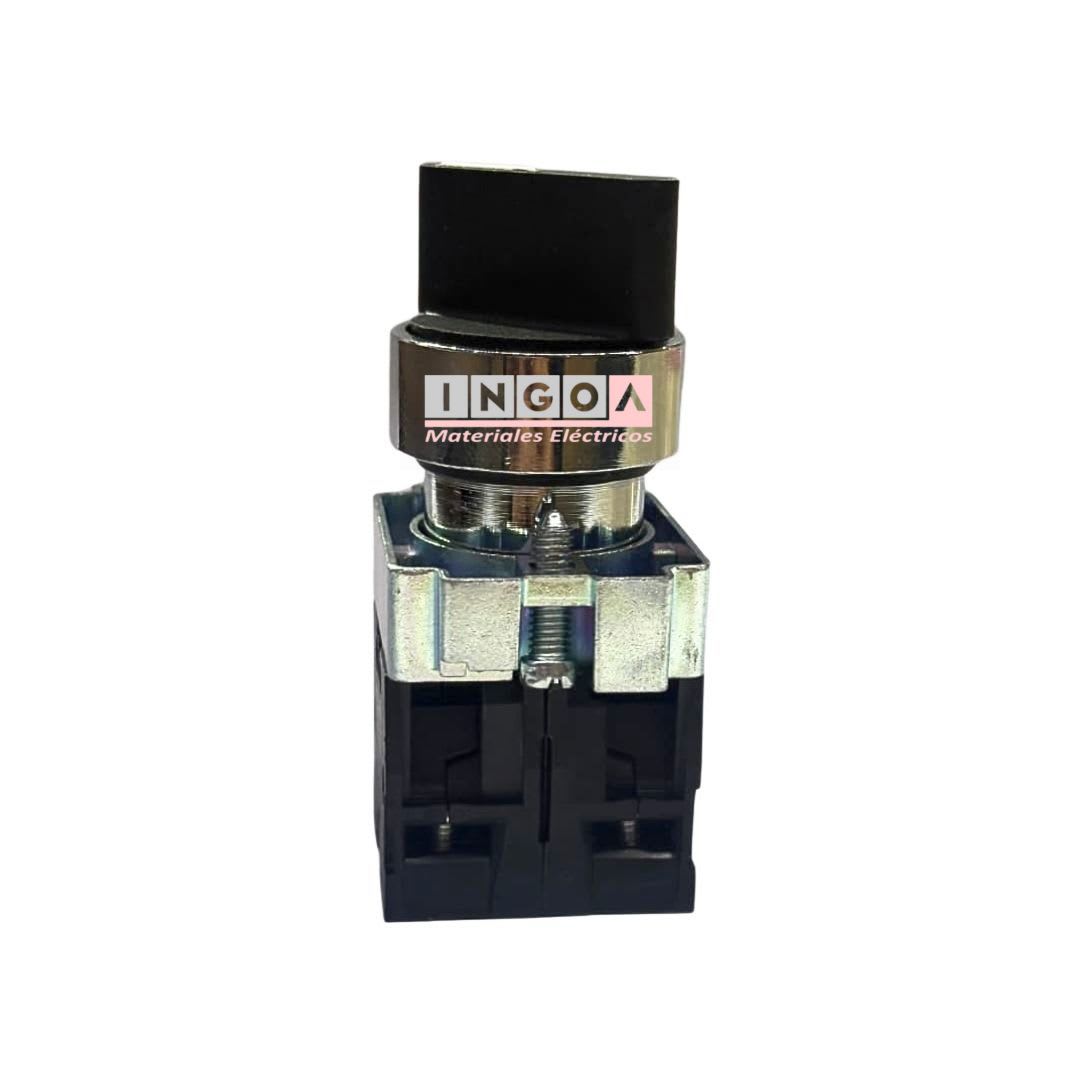 Selector Metálico 2 Posiciones Con Retorno 10A 1NO + 1NC 22MM CNC2