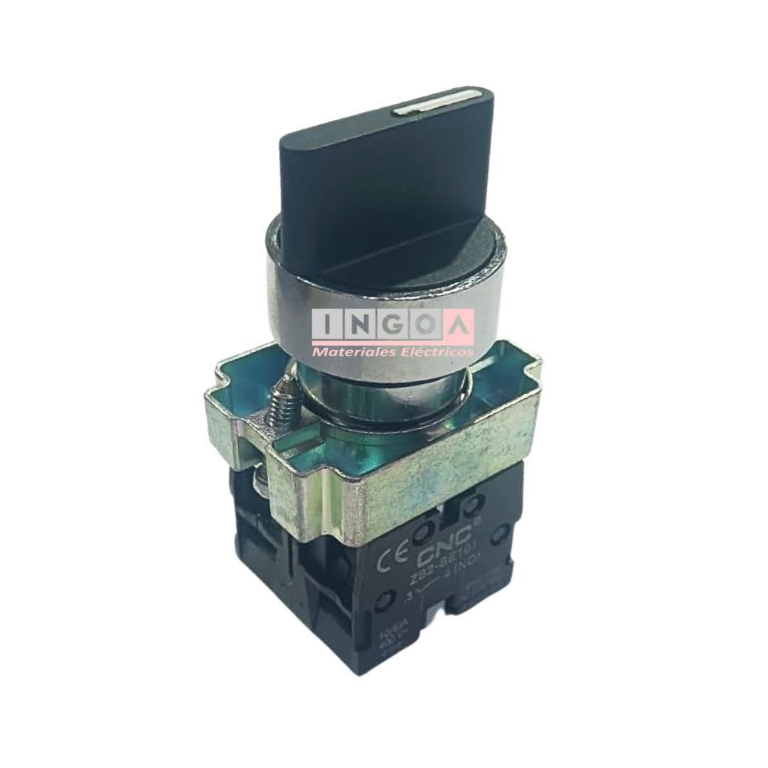 Selector Metálico 3 Posiciones Con Retorno 10A 2NO 22MM CNC2