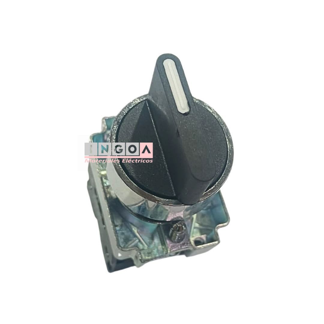 Selector Metálico 3 Posiciones Con Retorno 10A 2NO 22MM CNC - Vista 3