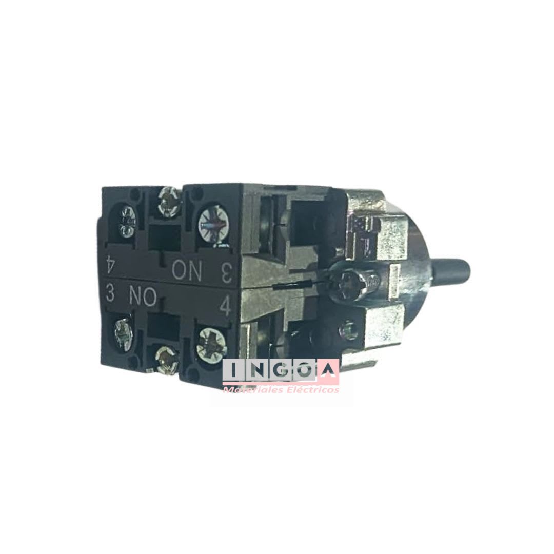 Selector Metálico 3 Posiciones Con Retorno 10A 2NO 22MM CNC5